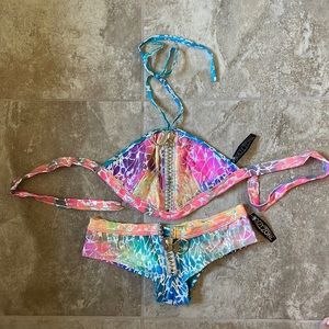 Shimmer Rainbow Rumpus Zip Top & Bottom 🌈